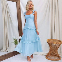 Load image into Gallery viewer, Summer Women Clothing Solid Color Elegant Graceful Ruffled Dress
