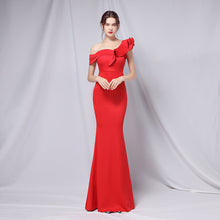 Load image into Gallery viewer, off-Shoulder Banquet Evening Dress Maxi Party Long Elegant Slim Sexy Fishtail Dress Formal Gown