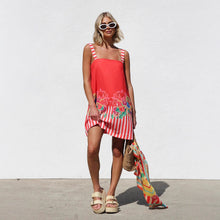 Load image into Gallery viewer, Suspender Skirt Positioning Printing A Swing Mini Suspender Dress for Women
