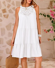 Load image into Gallery viewer, Women Clothing Popular Hollow Out Cutout Lace Stitching Halter A line Dress