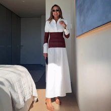 Load image into Gallery viewer, Summer Women Clothing Patchwork Slit Collared Dress
