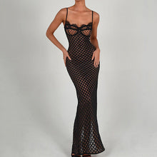 Load image into Gallery viewer, Autumn Sexy Suspender Tight Dress Lace Backless Split Polka Dot Dress