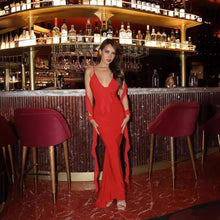 Load image into Gallery viewer, Women Summer Sexy Dress V Neck Backless Slim Fit Shoulder Strap Fishtail Evening Dress