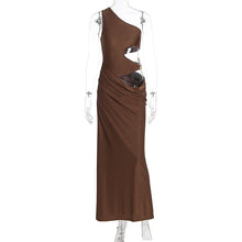 Load image into Gallery viewer, Women Dress Diagonal Collar Sleeveless High Grade Pleated Dress