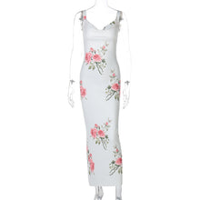 Load image into Gallery viewer, Summer Women Clothes Vacation Printed Maxi Dress Sexy Backless Slim Fit Dress