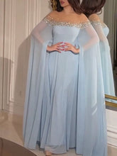 Load image into Gallery viewer, Spring Summer Middle East Sexy High Waist Rhinestone Pearl Chiffon Cocktail Evening Dress