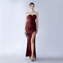 Load image into Gallery viewer, Heavy Industry Shrink Fold Wrinkle Craft Simple Retro Tube Top Evening Dress