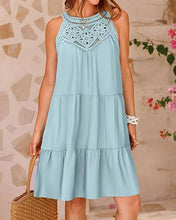 Load image into Gallery viewer, Women Clothing Popular Hollow Out Cutout Lace Stitching Halter A line Dress