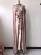 Load image into Gallery viewer, Spring Elegant Retro Exquisite Rhinestone Cape Shawl High Waist Slimming Dress