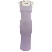 Load image into Gallery viewer, Women Clothing Sunken Stripe Slim Fit Suspender Dress Sexy Big Backless Tied Dress