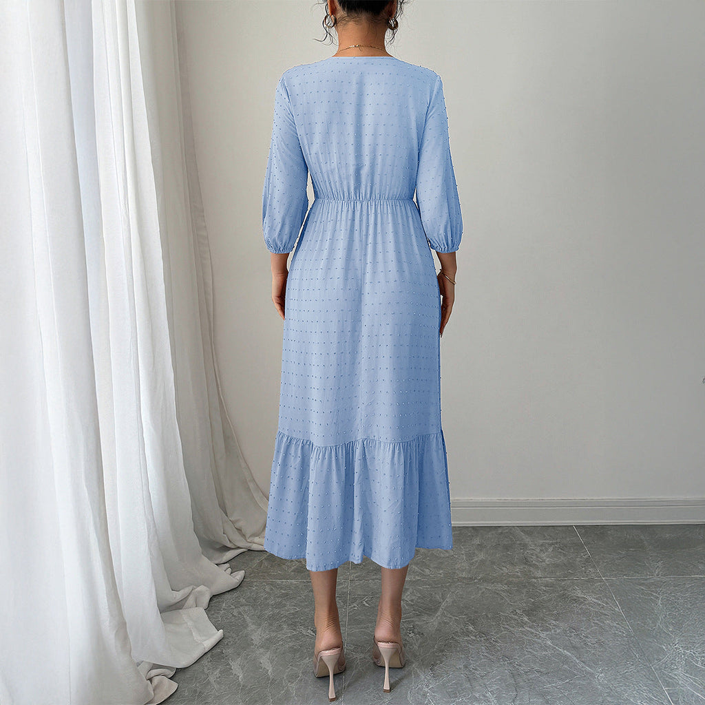 Women Clothing Autumn Casual Holiday All Match Long Dress