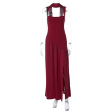 Load image into Gallery viewer, Women Clothing Winter Camisole Slim Solid Color Split Ribbon Dress Women