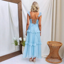 Load image into Gallery viewer, Summer Women Clothing Solid Color Elegant Graceful Ruffled Dress