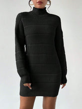Load image into Gallery viewer, Autumn Winter Half Turtleneck Knitted Dress Women Clothing Fashionable Solid Color All Matching Sexy Hip Dress