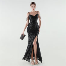 Load image into Gallery viewer, Heavy Industry Sequin Beaded Boning Corset Waist Tight Evening Dress