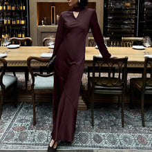 Load image into Gallery viewer, Autumn Scarf V neck Long Sleeve Elegant WomenElegant Dress