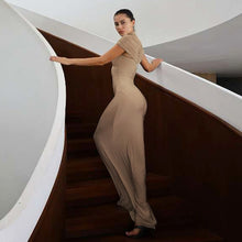 Load image into Gallery viewer, Women Clothing Autumn Winter Elegant Sexy Slim Hollow Out Cutout Pleated Turtleneck Solid Color Dress