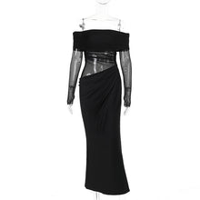 Load image into Gallery viewer, Summer Maxi Dress Sexy Off The Shoulder Mesh Hollow Out Cutout Dress Women