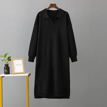Load image into Gallery viewer, Autumn Winter Polo Collar Base Knitting Loose Solid Color Women Dress