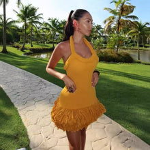 Load image into Gallery viewer, Autumn Winter Hand Woven Twine Rope Shoulder Strap Tassel Dress Swing Short Dress