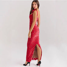 Load image into Gallery viewer, Spring Summer Entry Lux Bow High Sense Embroidered Hollow Out Cutout Sheath Dress