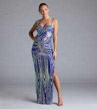 Load image into Gallery viewer, High End Sequined Pattern Sexy Sling Dress Cocktail Evening Dress Performance Dress