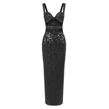 Load image into Gallery viewer, Women Clothing Handmade Embroidered Beads Sling Slim Sheath Dress Tight Bandage Dress Formal Dress