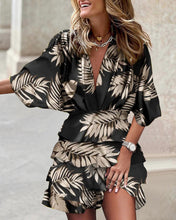 Load image into Gallery viewer, Women Batman Sleeve V Neck Irregular Hem Dress