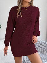 Load image into Gallery viewer, Autumn Winter Solid Color Twist Fitted Waist Lantern Long Sleeve Sweater Dress Women Clothing Without belt