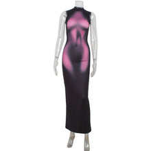 Load image into Gallery viewer, Sexy Women Clothing Cool Handsome 3D Printed Sleeveless Slim Fit High Elastic Dress Sheath Dress for Women