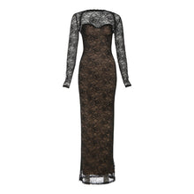 Load image into Gallery viewer, Autumn Winter Women Sexy Lace Slim V neck Tube Top Dress Cardigan Long Sleeve Set Women