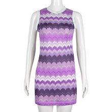 Load image into Gallery viewer, Women Clothing Spring Pattern Print round Neck Contrast Color Sexy Dress