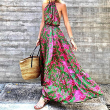 Load image into Gallery viewer, Summer Women Halter Sexy Backless Print Dress