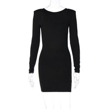 Load image into Gallery viewer, Autumn Winter Women Clothing Solid Color Long Sleeve Dress Sexy Backless Sheath Dress