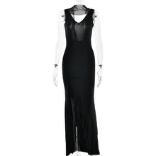 Load image into Gallery viewer, Summer Elegant Ribbon Women Dress Sexy Backless High Slit Ruffled Slim Dress