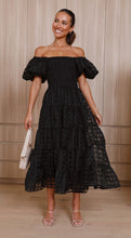 Load image into Gallery viewer, Women One Neck Lantern Sleeve Layer Stitching Dress