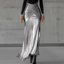 Load image into Gallery viewer, Winter Women Clothing Fashionable Elegant Long Sleeve Stitching Ruffle Waist Tight Elegant Dress