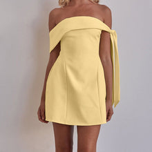 Load image into Gallery viewer, Off Neck Bandeau One Shoulder Sexy Short Dress Women Clothing A line Dress