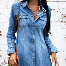 Load image into Gallery viewer, Jacket Women Autumn Winter New Slim Denim Dress Fashion Europe Denim Women Dress Sexy