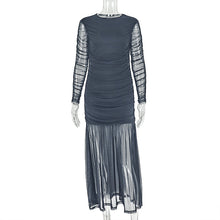 Load image into Gallery viewer, Women Clothing Waist Controlled Solid Color Pleated Hip Dress Vertical Swing Office Turtleneck Long Sleeve Dress Tide