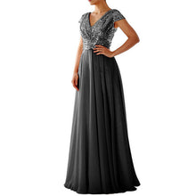 Load image into Gallery viewer, Summer Dress V neck Sequ Chiffon Stitching Evening Maxi Dress