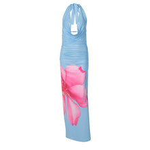 Load image into Gallery viewer, Spring Sexy Backless Slim Fit Maxi Dress Lace up Halterneck Printed Dress
