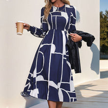 Load image into Gallery viewer, Fall Women Clothing Smocking Long Sleeve Printing Dress