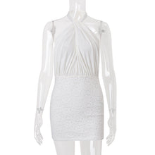 Load image into Gallery viewer, Women Clothing Summer Sexy Backless Cross Halterneck Lace up Sexy Slim Sheath Dress