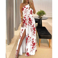 Load image into Gallery viewer, Women Clothing Slant Shoulder Dress Elegance Sleeveless Sexy High Waist Split Dress