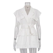 Load image into Gallery viewer, Women Clothing Summer Sleeveless Workwear Shirt Trendy Stylish Multi Pocket Belt Loose Top