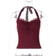 Load image into Gallery viewer, Women Clothing Winter Sexy Lace Stitched Backless Lace up Tube Top