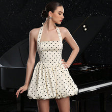 Load image into Gallery viewer, Arrival Women Clothing French Polka Dot Brace Dress Sexy Waist Trimming Halter Holiday Dress
