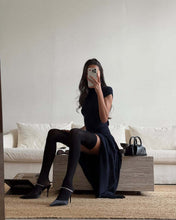 Load image into Gallery viewer, Knitted Dress Casual Waist Tight High Neck Ribbing Pleated Slim Knitted Dress Women