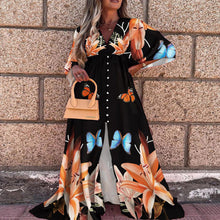 Load image into Gallery viewer, Women Clothing Spring Summer Casual Vacation V neck Printed Dress